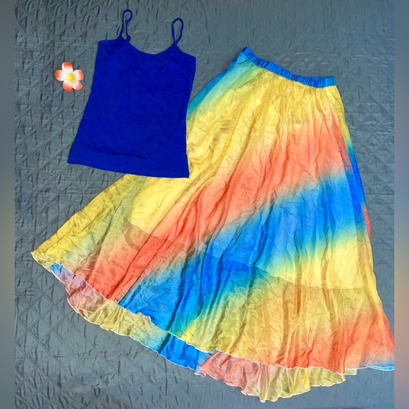 CHICWISH "Sunset" Rainbow Maxi Skirt, NWOT, Size Large (RUNS SMALL) - Picture 6 of 12